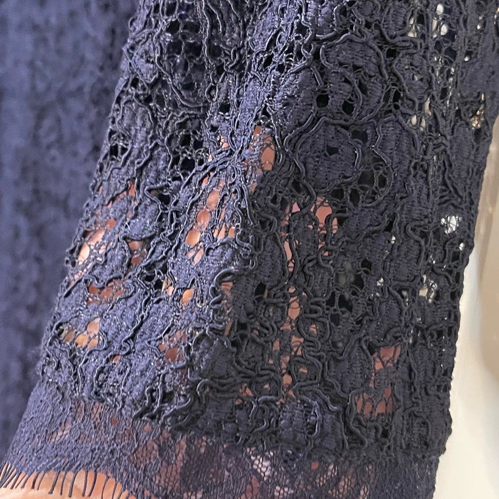 Adrianna Papell Midnight Blue Lace Dress Party Cocktail Size 18W - Picture 4 of 10